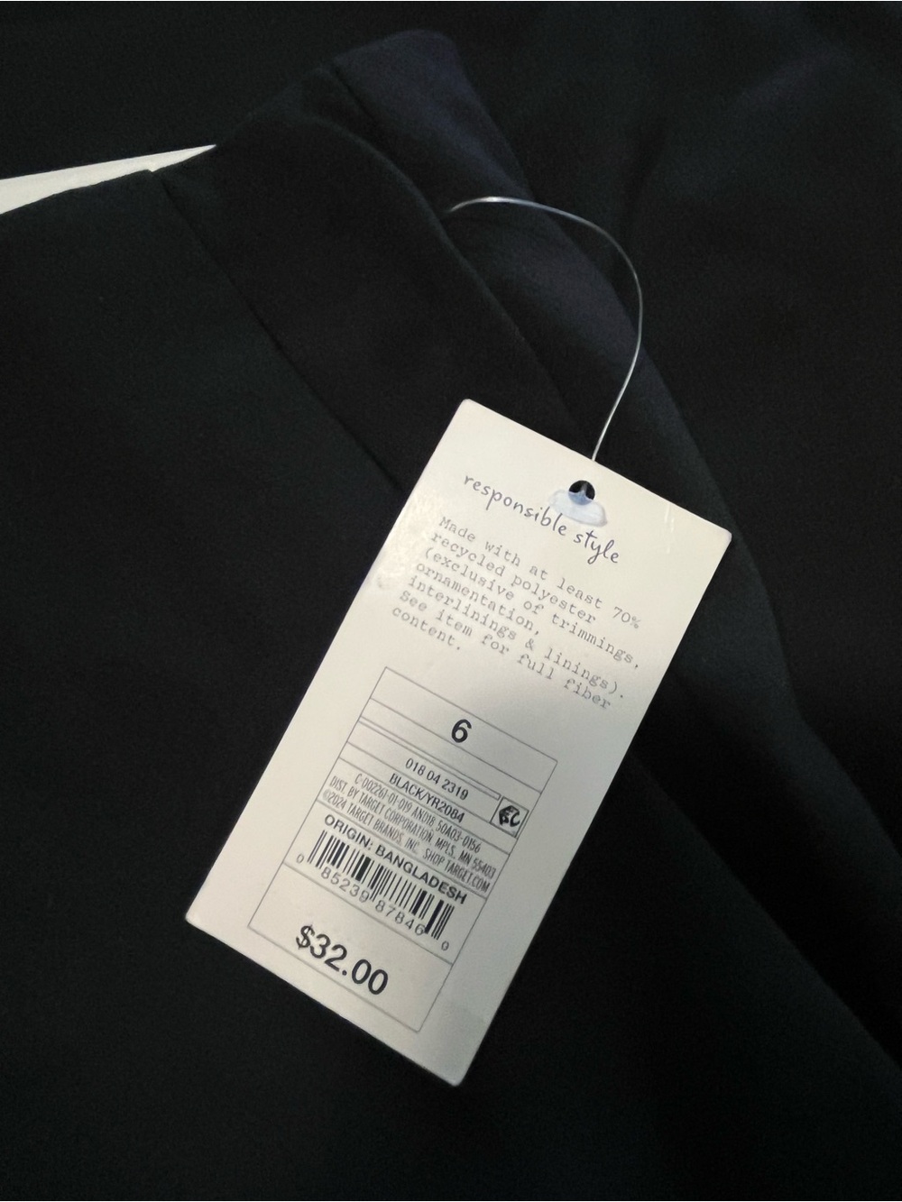 A New Day Black Pleated Ankle Dress Pants 6 Stretch - Picture 6 of 7
